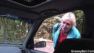 picked up granny sucks and gets doggy-fucked outdoors