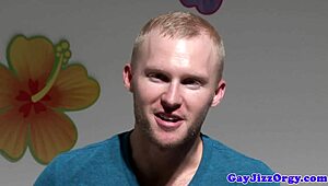 Gay hunk tagteamed in wild orgy action tonight