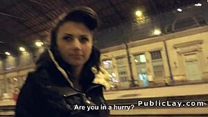 Hungarian hottie bangs huge cock outdoors