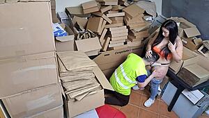 Sexy Latina Goddess Boss Spots Employee on Phone During a Heated Moment