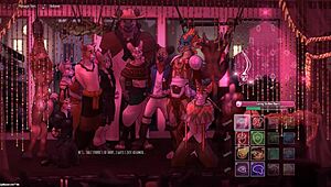 Spellbound gay furry hentai game features stripped bisexual orgy with bukkake and bdsm in front of crowd