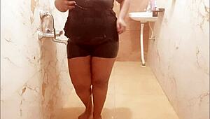 myanmar milf enjoys a relaxing shower