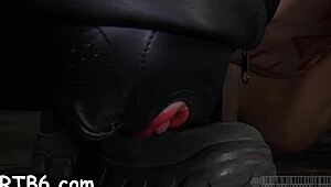 Bold Whipping For Caged Hotty's Smooth Wazoo