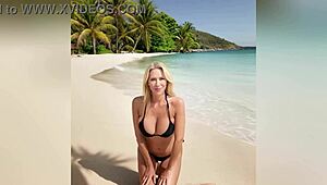 hey, my hot stepmom’s showing off her sexy bikini, dirty talk included, damn she’s nude!