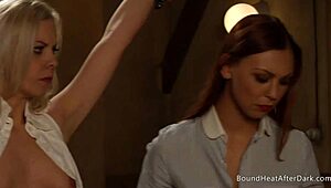 Hey, this blonde lesbian slave gets touched by her dominant mistress