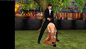 Cartoon characters enjoy sweet sex appetizer