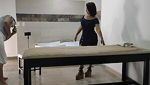 yo, recording a steamy vid with this big ass latina masseuse