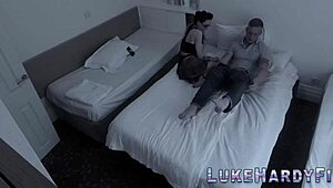 Tattooed busty Brit on webcam takes hard relentless pounding