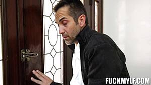 Reagan Foxx and Donnie Rock fuck in shadows.