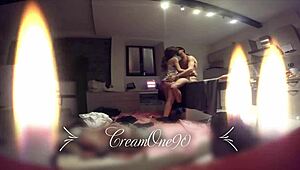 is she blowing him slowly until he cums in her mouth?