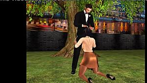 Cartoon characters enjoy sweet sex appetizer