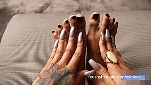 Long and sexy shemale feet featured in this hot compilation.