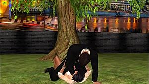 Cartoon characters enjoy sweet sex appetizer