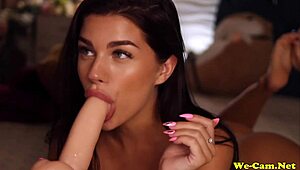 Girl Intensely Masturbates Bent Over Doggy Style On Webcam