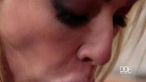 Wow! Fantastic Five Busty Blonde Sucks Down 4 Hot Loads in an Epic Group Scene!