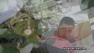 big tit ebony blows hard white cock