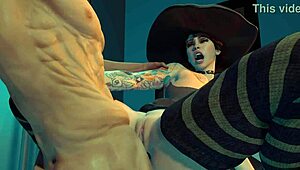 Halloween tvrdé jebanie v 3D anime hentai bez cenzúry