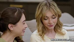 Stepdaughter Demi Hawks Joins Friend Chloe Surreal and Stepmom Serene Siren After Being Caught.