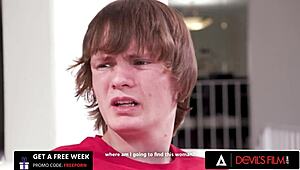 Hey, watch me titty fuck my teen stepson with these big boobs!