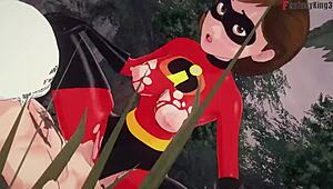 Elastigirl fucks in forest mission!