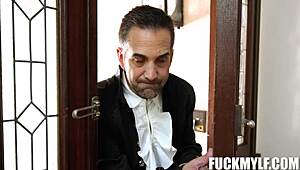 Reagan Foxx and Donnie Rock fuck in shadows.