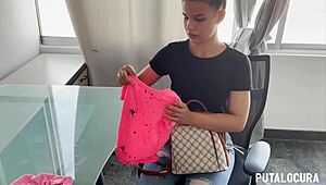 Hey, watch this Brazilian babe swallow cum after wild action