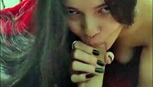 White Moon Gives Deepthroat Blowjob to Warm Up!