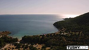 Horny Redhead on Vacation Craves Anal Action With Buttplug