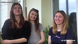 Amateur Threesome with Uninhibited Girls