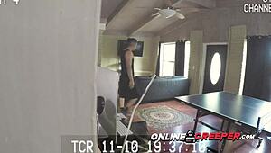 Karma experiences intense stretching by Bruno in yoga class