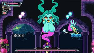 Flip witch pixel hentai game ep 13 with monster cock titjob and facial