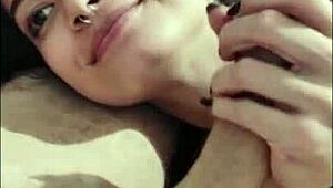 White Moon Gives Deepthroat Blowjob to Warm Up!