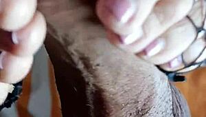 foot fetish fun with piercing and fishnets in homemade anime style