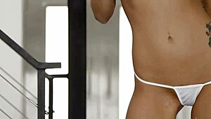 Horny teen girls engulf the monster cock eagerly.