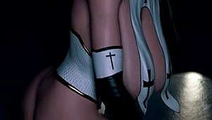 Anal sex with a naughty nun in an animated porn video