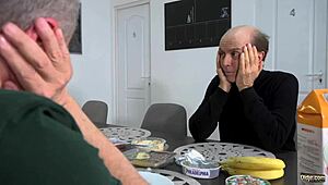 Sweet Young Pussy Double Penetrated Hard by Two Grandpa Cocks at Once