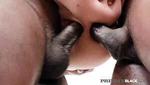PrivateBlack - Silvia Soprano chugs cock in triple dark banging