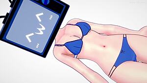 Anime Woman Rides In Bikini