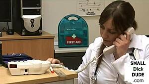 Smallcock patient jerked by femdom nurse group. Haha, hospital amateur action is wild! 😂