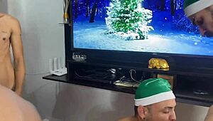 Brazilian Christmas Orgy With Monster Cocks And Gloryhole Fun