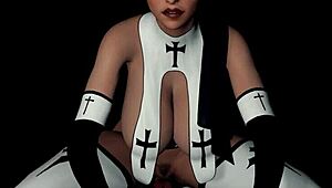 Naughty Nun Close-Up Outfit Ride