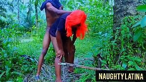 African latina bangs ex in wild bush sex!