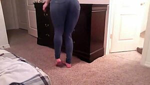 Are these the tightest jeans ever on a slutty brunette?