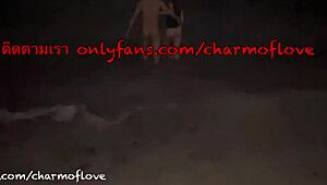 I can’t believe how this pretty Thai girl got wild at Full Moon Party on the beach.