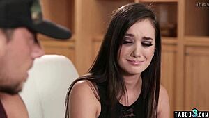 i'm gia paige, hot teen making homevideo with neighbor, showing natural tits and taking big cock to fight back at bf