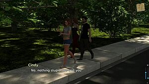 brunette with big tits in homemade anime cartoon erotic scene