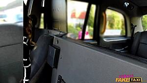 Fat cock stretches tight pussy in UK taxi with wild emotion