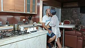 I sneakily fuck my stepson hard in the kitchen every chance I get.
