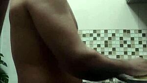 Macho Guy Bent Over Washing Dishes In Doggystyle