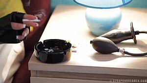 Angel Rivas Smoking While Strap On Fucking